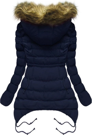 PIKOWANA KURTKA Z KAPTUREM GRANATOWA (7209W)