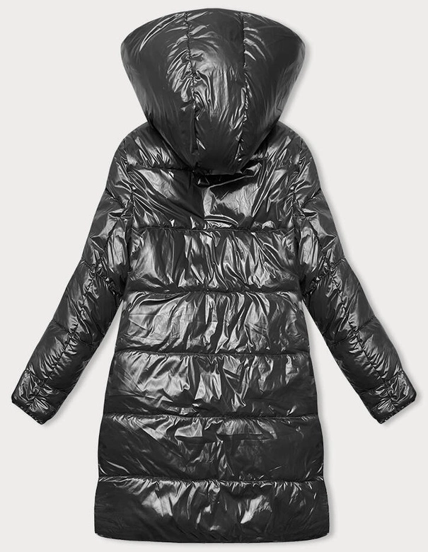 Gruba dwustronna kurtka zimowa damska czarny-beż (V767)