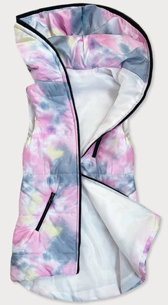 KOLOROWA KAMIZELKA DAMSKA RÓŻOWO-SZARA (1748)