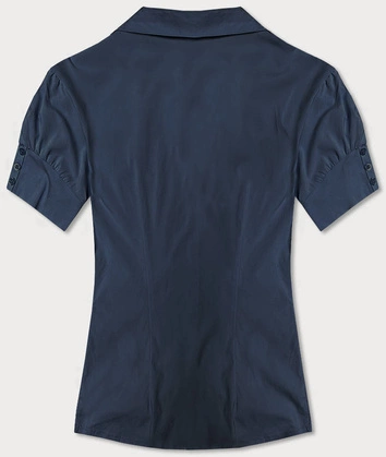 BLUZKA Z KONTRASTOWYMI WSTAWKAMI GRANATOWA (SSD2033D)