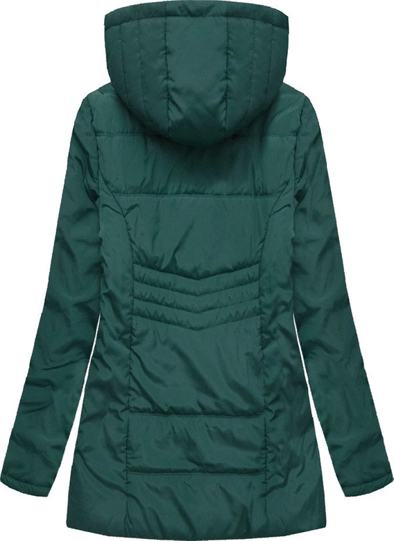 DŁUŻSZA PIKOWANA KURTKA BUTELKOWA ZIELEŃ (B2626)