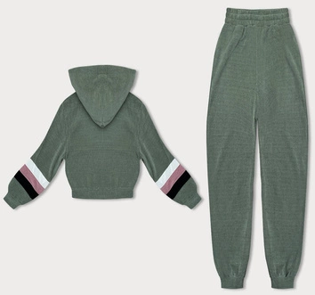 Damski dres z kolorowymi wstawkami oliwkowy (AMG-346A)