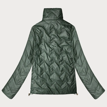 Dwustronna pikowana kurtka ze stójką Goodlookin khaki-panterka (B8579-11)