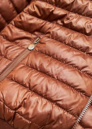 DWUSTRONNA KRÓTKA KURTKA DAMSKA ZIMOWA KARMELOWA (H1032-79)