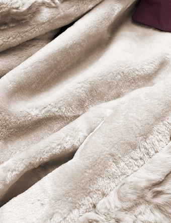 Parka z futrzaną podpinką bordowa (5M763-1)