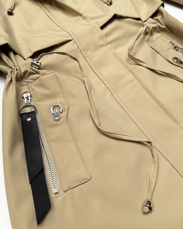 Lekka parka damska na podszewce Goodlookin piaskowa (KK60407-2#)