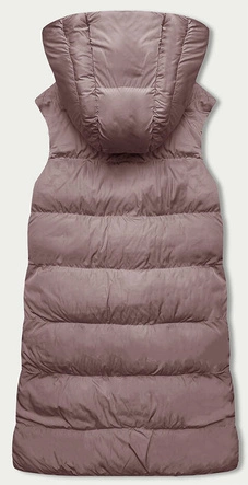 Dwustronny bezrękawnik oversize z kapturem różowo-czarny (V724)