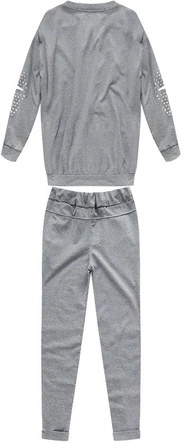 KOMPLET DRESOWY Z NITAMI I ROZCIĘCIAMI SZARY (76ART)