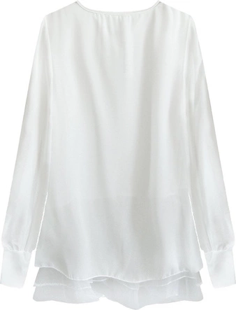 ELEGANCKA BLUZKA Z FALBANĄ BIAŁA (335ART)