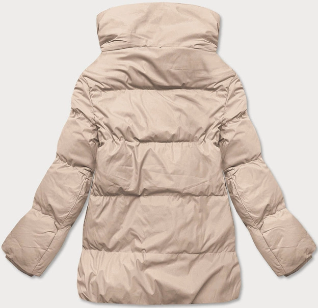 KRÓTKA KURTKA ZIMOWA Z WYSOKĄ STÓJKĄ BEŻOWA (5M729-62)