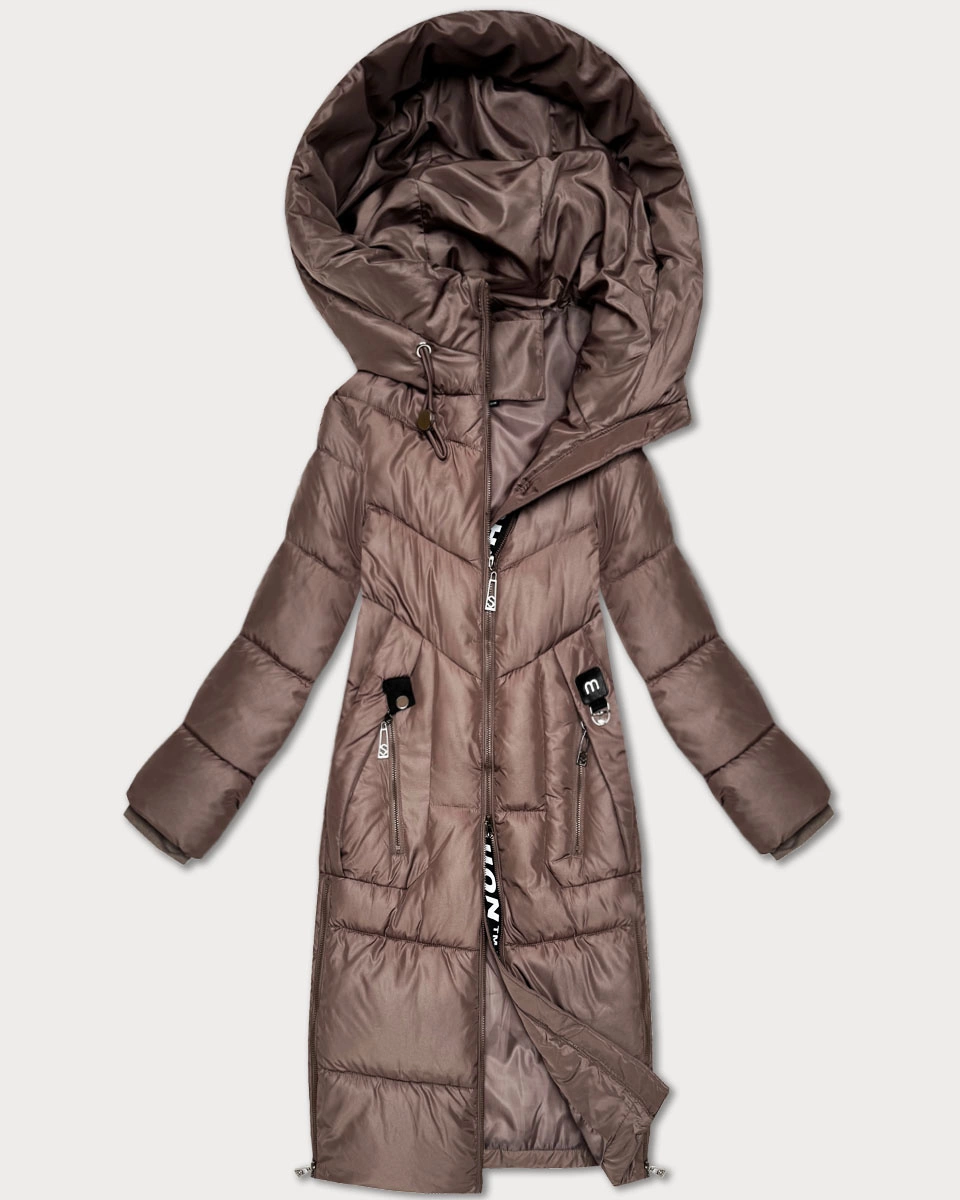 Zimowa dopasowana kurtka do połowy uda S'West brązowa (B/R8535-48)