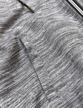 BLUZA DRESOWA DAMSKA Z KAPTUREM POMARAŃCZOWO-SZARA (16221)