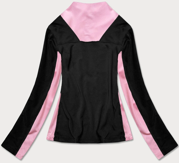 DAMSKA BLUZA Z ELASTYCZNEGO MATERIAŁU CZARNO-RÓŻOWA (HD149-25)