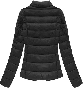 PIKOWANA KURTKA Z KAPTUREM CZARNA (7132)