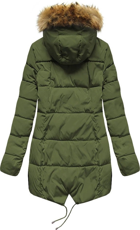 PIKOWANA KURTKA Z KAPTUREM KHAKI (X857X)