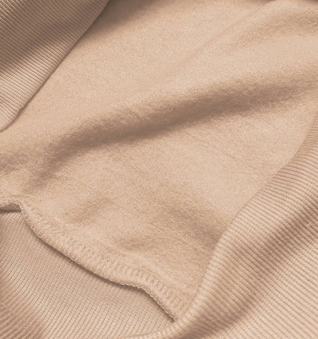 BLUZA DRESOWA DAMSKA ZE ŚCIĄGACZAMI CIEMNOBEŻOWA (W01-6)