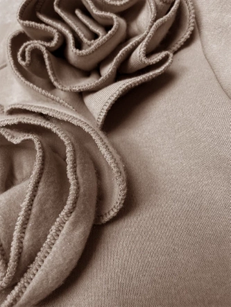 Dzianinowa bluza z różami beżowa (16023)