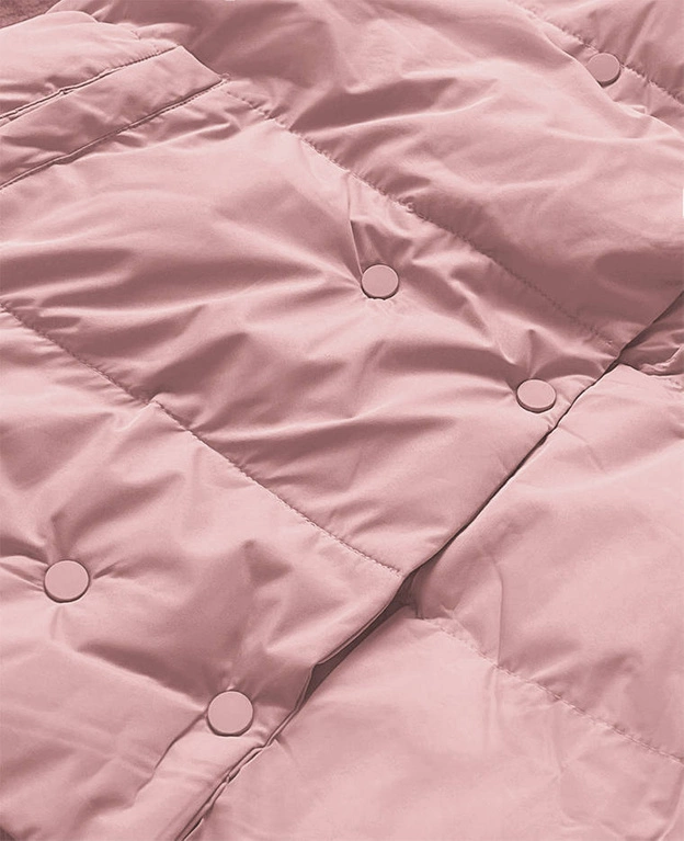 Krótka kurtka zimowa z wysoką stójką różowa (5m729-46)