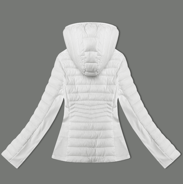 Kurtka damska z łączonych materiałów J Style biała (16M9225-281)