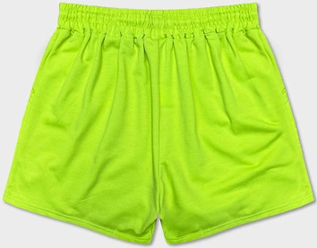 Dresowe spodenki damskie limonka (8K950-72)