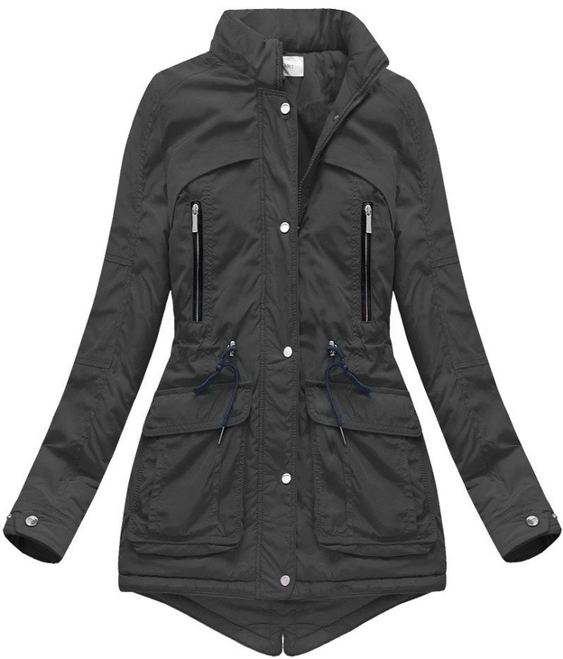 KURTKA Z KAPTUREM CZARNA (7307/2)