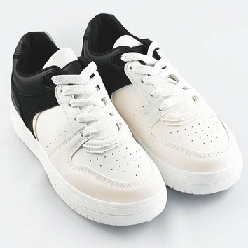 Dwukolorowe sneakersy damskie biało-czarne (xwh2120x)