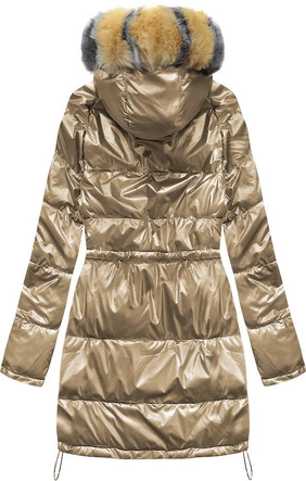 DWUSTRONNA ZIMOWA DAMSKA KURTKA ZŁOTA (1908)