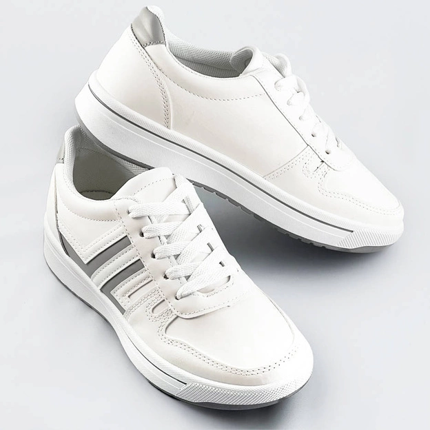 Sportowe buty damskie biało-szare (ad-587)