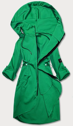 Cienka narzutka damska z kapturem zielona (B8118-82)