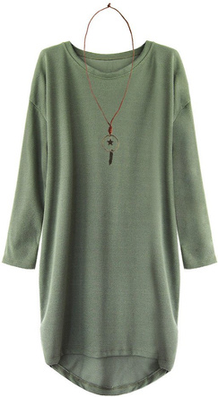 SUKIENKA OVERSIZE Z WISIORKIEM KHAKI (219ART)
