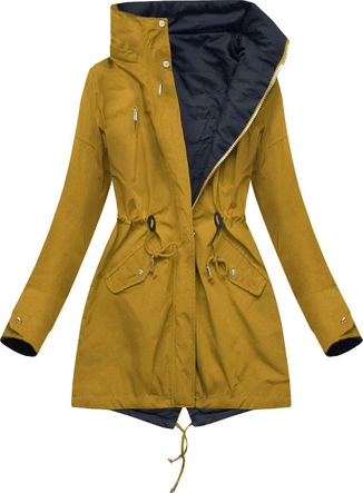 DWUSTRONNA PARKA Z KAPTUREM ŻÓŁTO-GRANATOWA (W303)