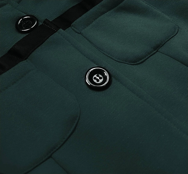 Krótka bluza rozpinana damska ciemna zielona (AMG-63)