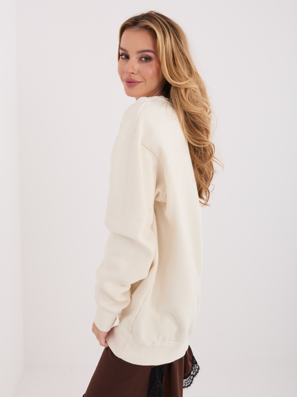 Bawełniana damska bluza basic Goodlookin ecru (A1047)