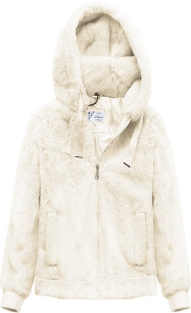 PLUSZOWA KURTKA Z KAPTUREM ECRU (2019)