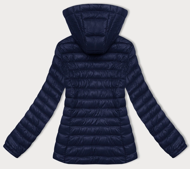 Pikowana kurtka damska z kapturem J Style granatowa (16M9102-215)