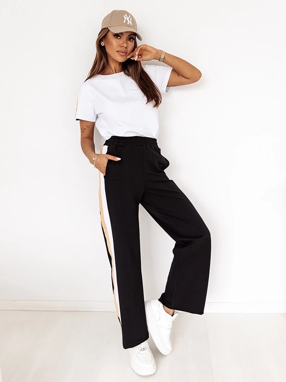 Komplet sportowy t-shirt oversize i spodnie dresowe biały (VE89)