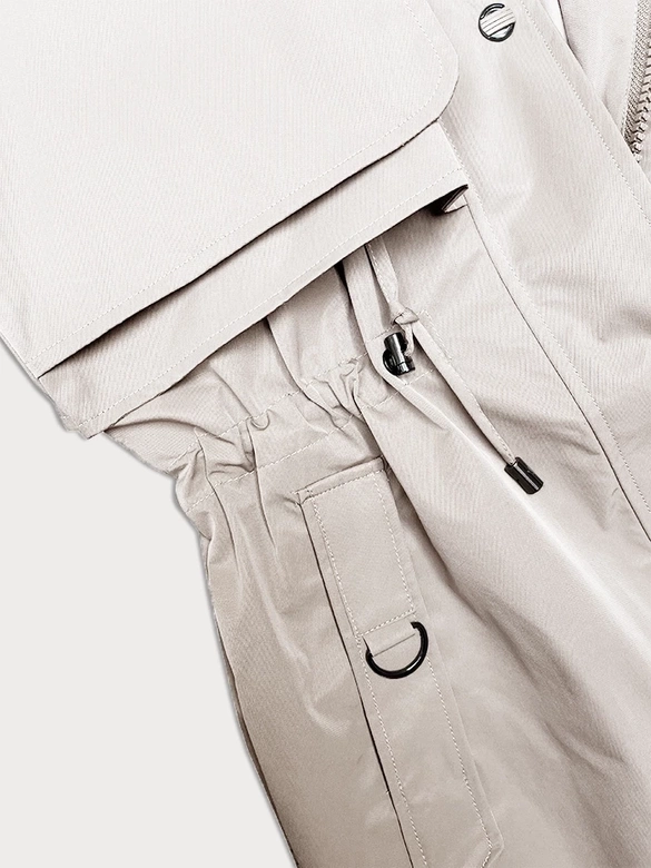 Cienka parka damska z kapturem BH Forever jasny beż(1) (BH-2403)