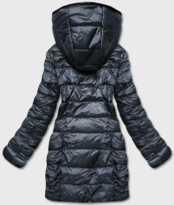 Dwustronna kurtka futro damska grafitowa (b8053-70)