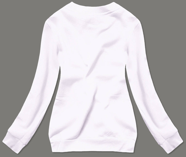 BLUZA DRESOWA DAMSKA ZE ŚCIĄGACZAMI BIAŁA (W01-1)
