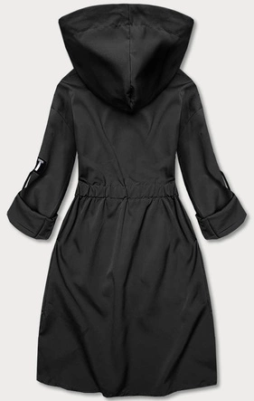 Cienka asymetryczna narzutka damska czarna (B8117-1)