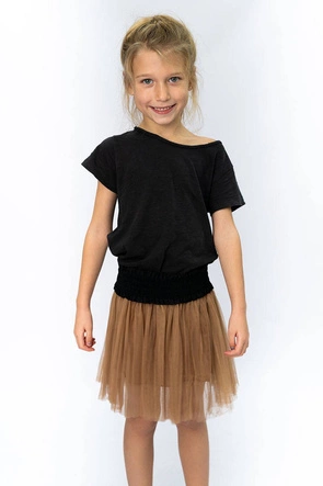 PLISOWANA SPÓDNICA MINI KARMELOWA (311ART)