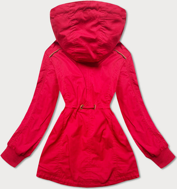 Krótka parka z kapturem czerwona (tlr335)