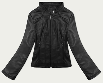 Krótka ramoneska damska ze stójką J Style czarna (11Z8127)