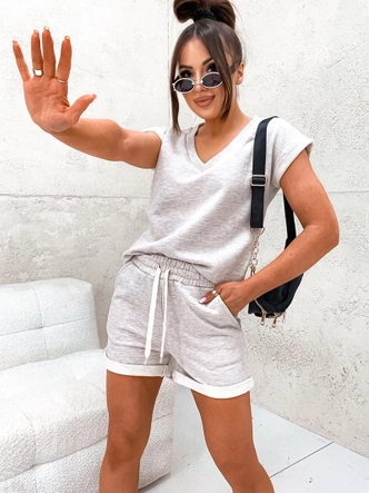 Bawełniany komplet letni beżowy melanż (VE87)