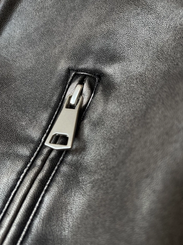 Kurtka bomber ze skóry ekologicznej szara (TT042)