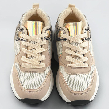 Sportowe buty damskie beżowe (6348)