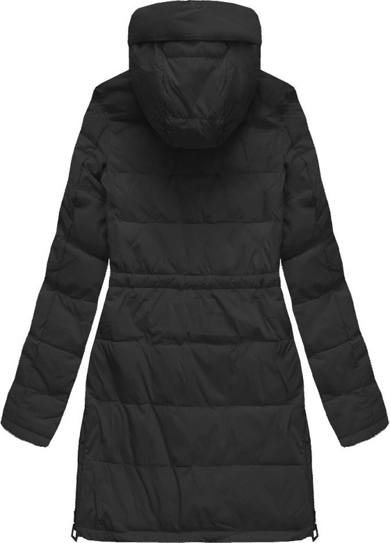 PIKOWANA KURTKA Z NASZYWKAMI CZARNA (MODEL14)