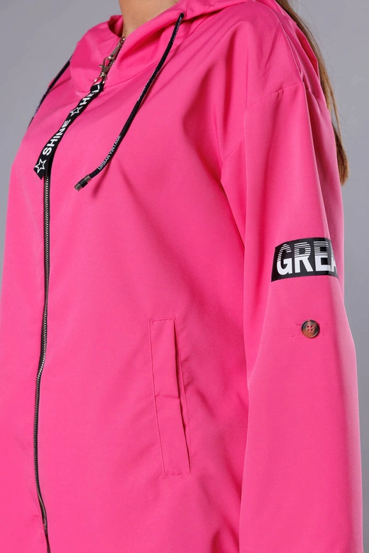 Cienka asymetryczna narzutka damska różowa (B8117-83)