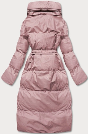 Zimowa kurtka damska kopertowa różowa (5M737-46)