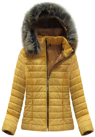 KRÓTKA PIKOWANA KURTKA ŻÓŁTA (262ART)